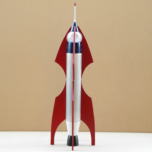 Photograph of Thomas Strich's Rocket sculpture inspired by Volans' rocket design